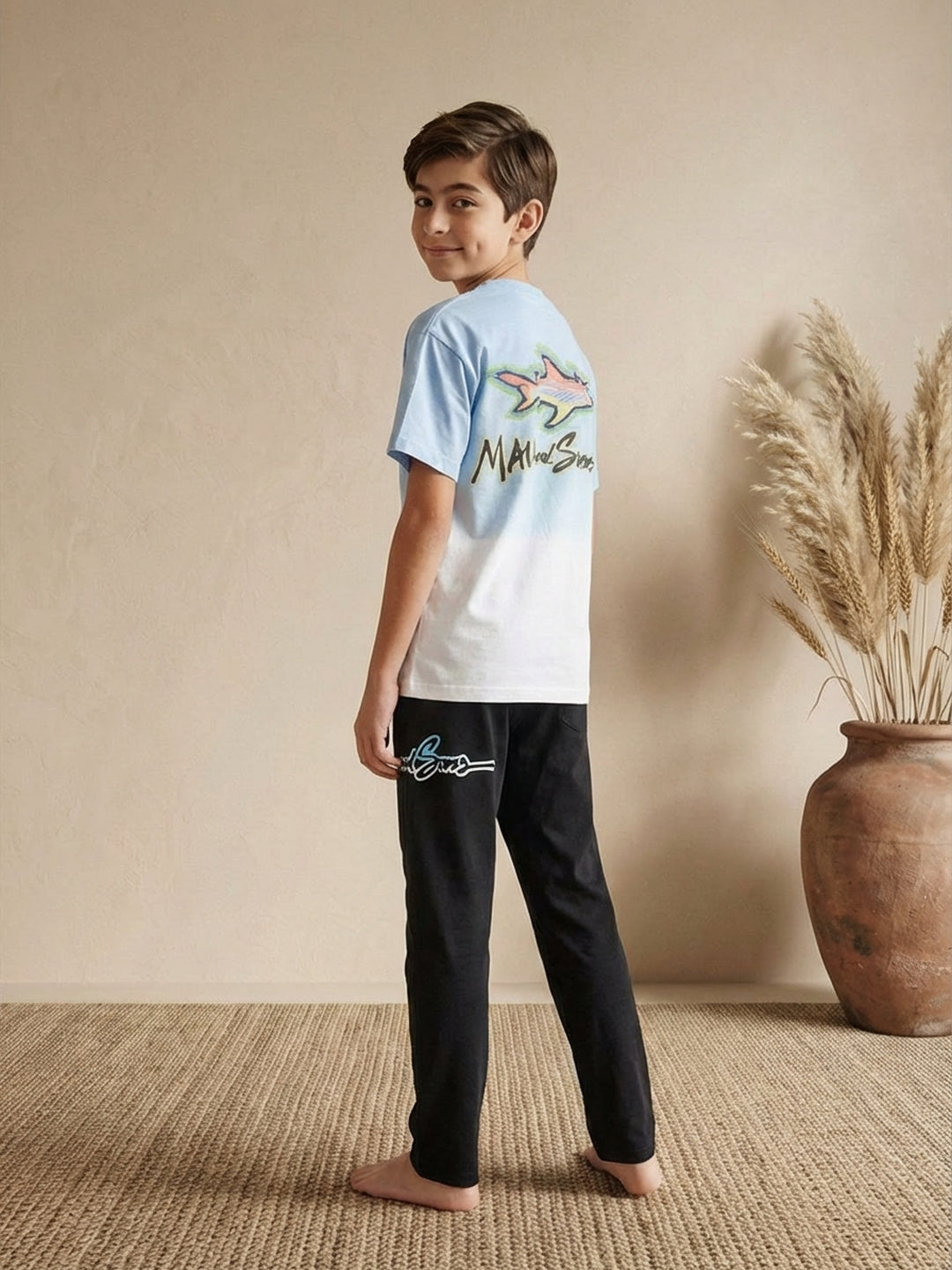 Lil Tomatoes Boys Cotton Night Suits - Ocean Blue