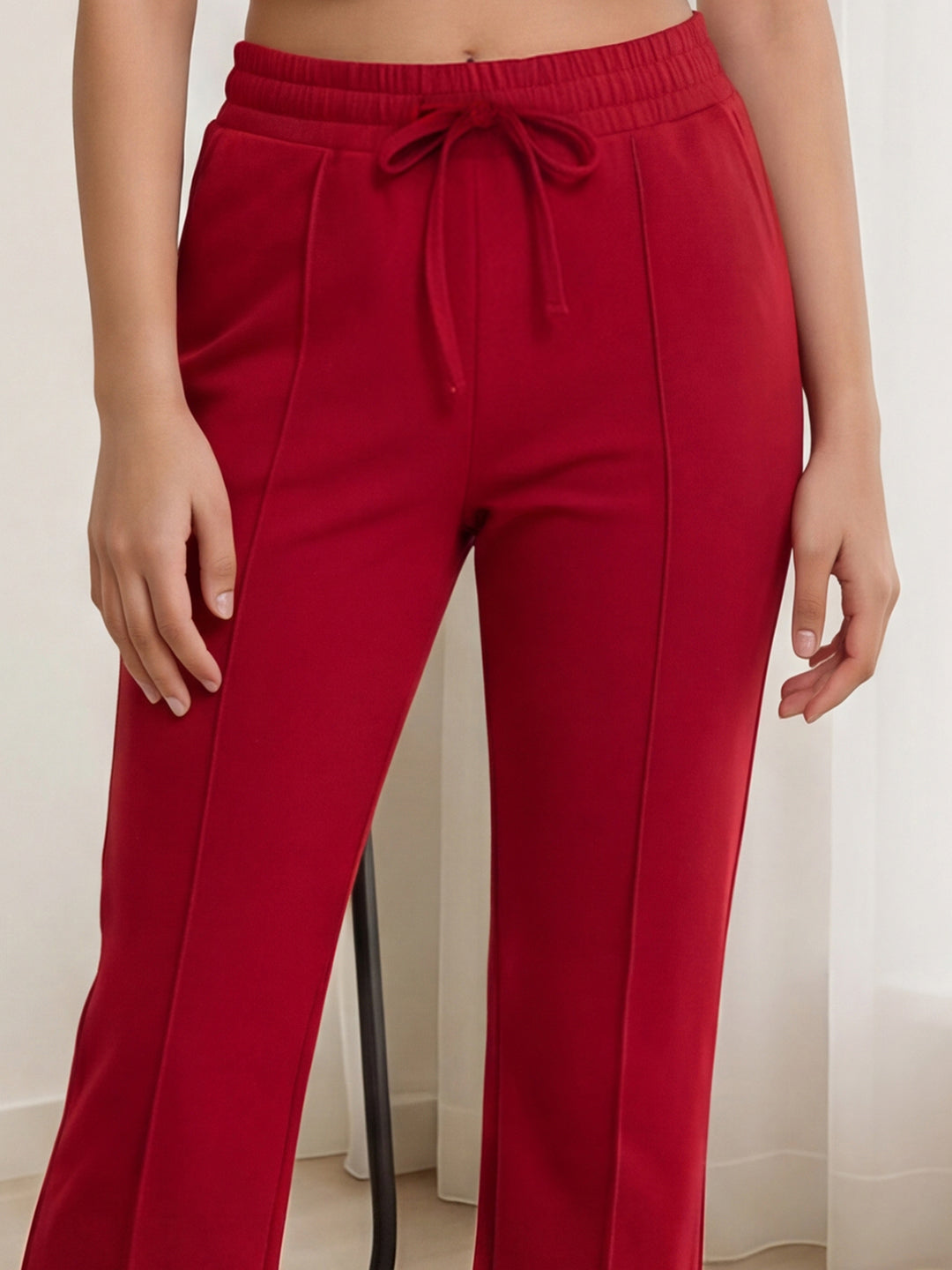Lil Tomatoes Girls Cotton Looper Trackpant - Cranberry