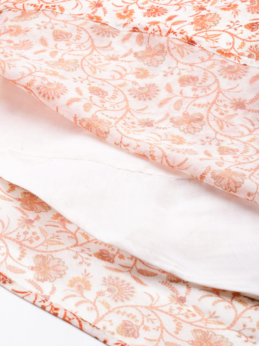 Bollywood Vogue Ready To Wear White Art Silk Digital Printed Kruta Set - Additional View 2