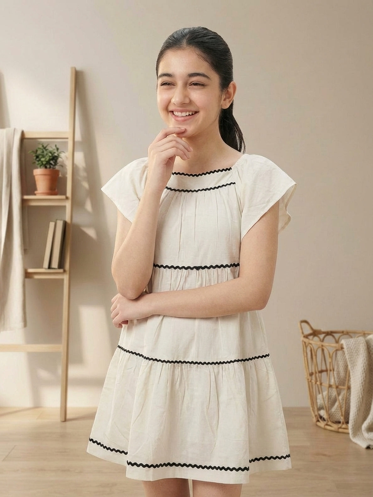 Lil Tomatoes Girls Cotton Dress - White