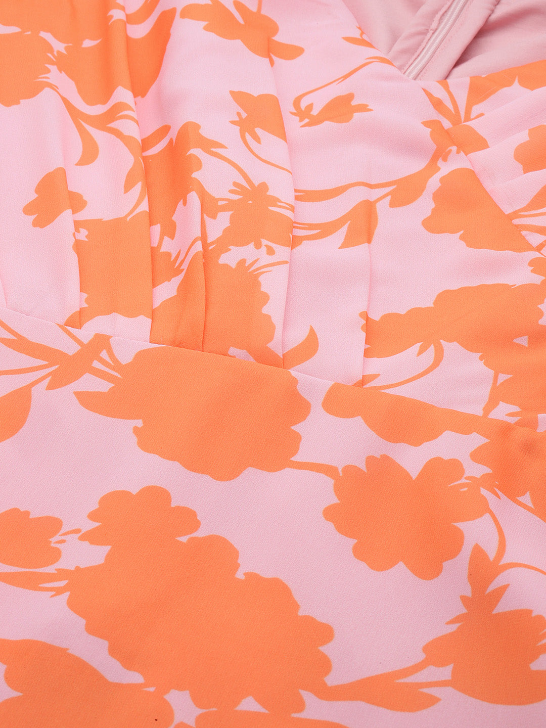 Bollywood Vogue Ready To Wear Pink N Orange Georgette Digital Printed Gown - Additional View 2