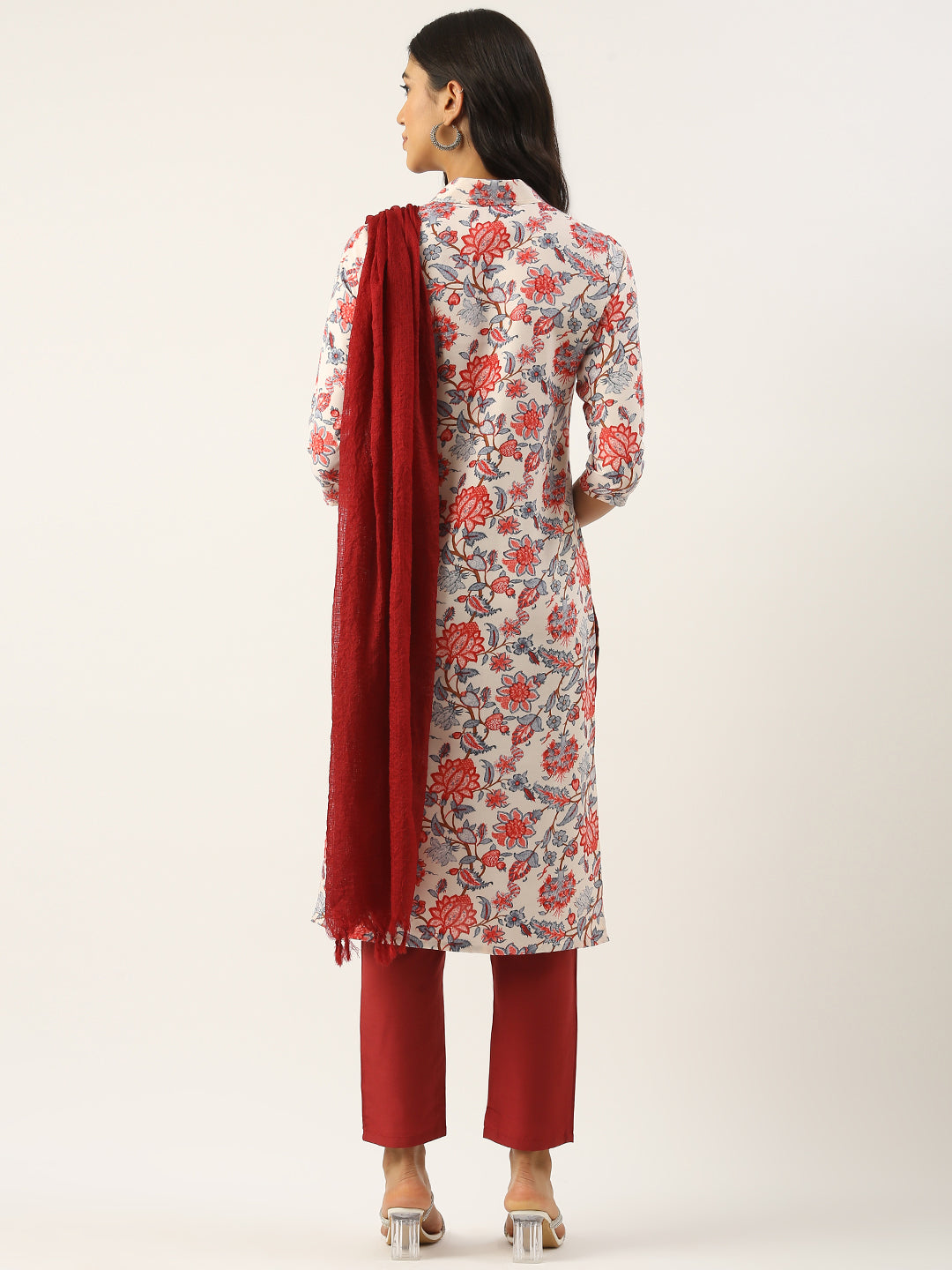 Bollywood Vogue Ready To Wear Multicolored Rayon Printed Straight Pant Suit - Additional View 1