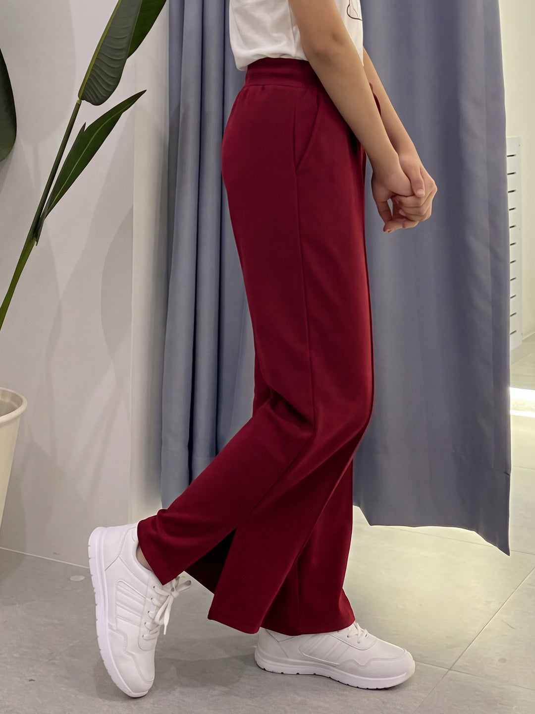 Lil Tomatoes Girls Cotton Looper Trackpant - Cranberry