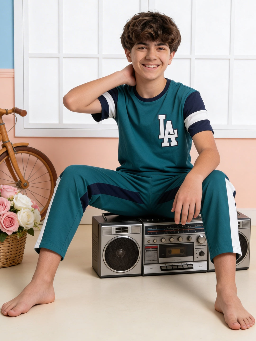 Lil Tomatoes Boys Cotton Night Suits - Teal