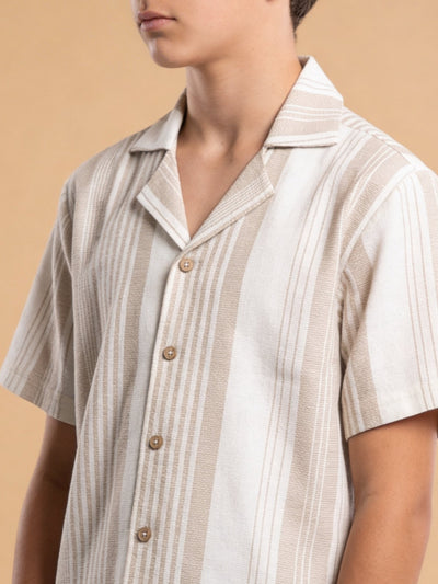 Lil Tomatoes Boys Cotton Shirt - Cream