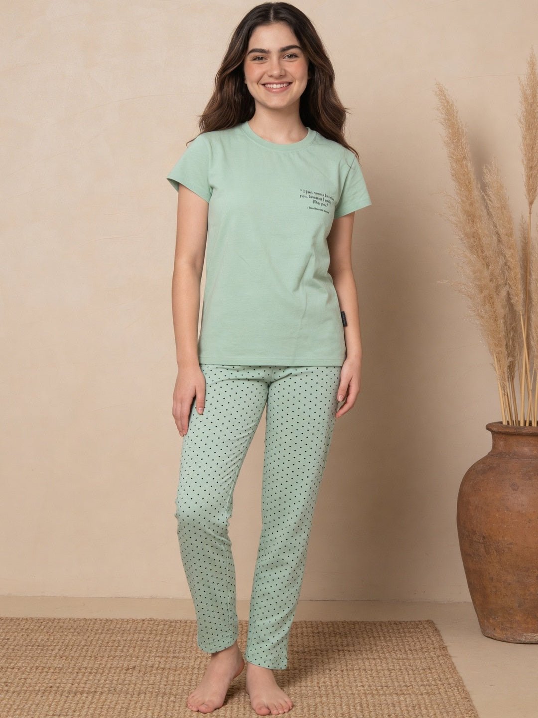 Lil Tomatoes Girls Cotton Night Suits - Light Green