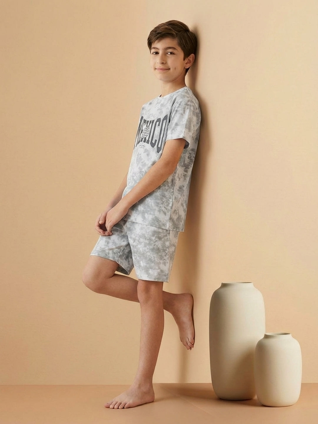 Lil Tomatoes Boys Cotton Night Suits - Charcoal