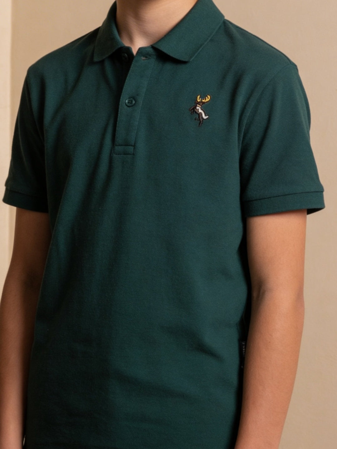 Lil Tomatoes Boys Cotton Pique Polo T-Shirt - Bottle Green