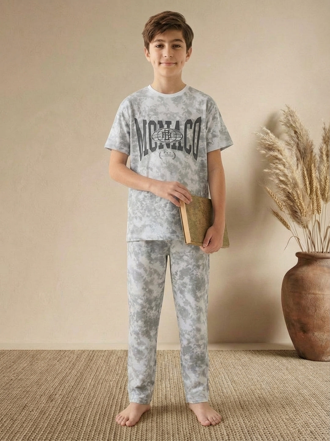 Lil Tomatoes Boys Cotton Night Suits - Charcoal