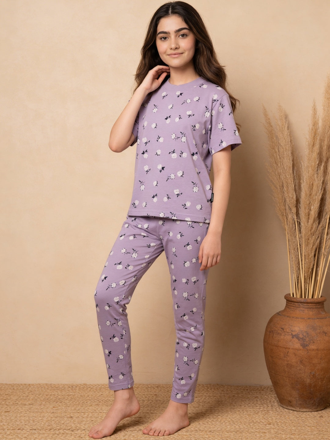 Lil Tomatoes Girls Cotton Night Suits - Purple