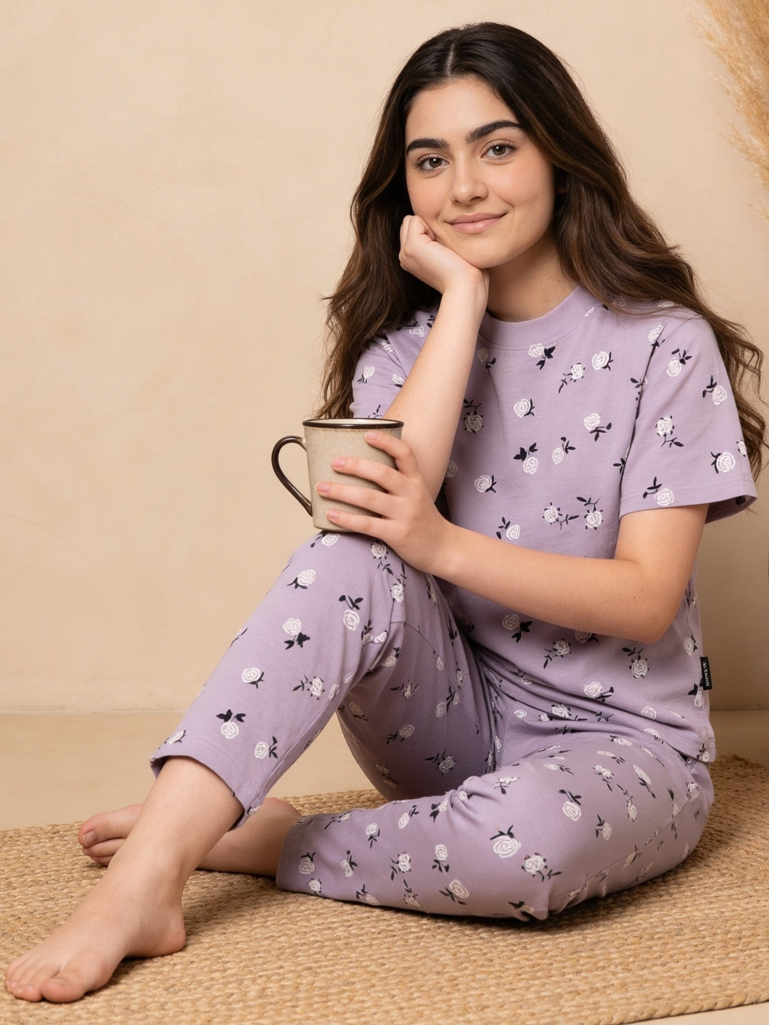 Lil Tomatoes Girls Cotton Night Suits - Purple