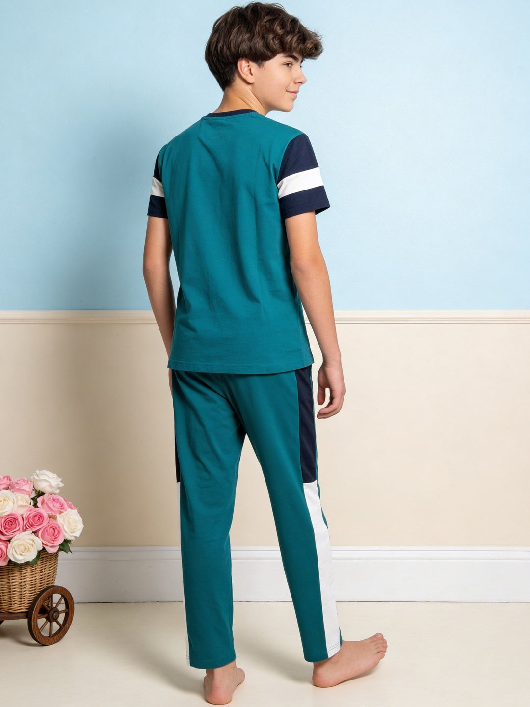 Lil Tomatoes Boys Cotton Night Suits - Teal