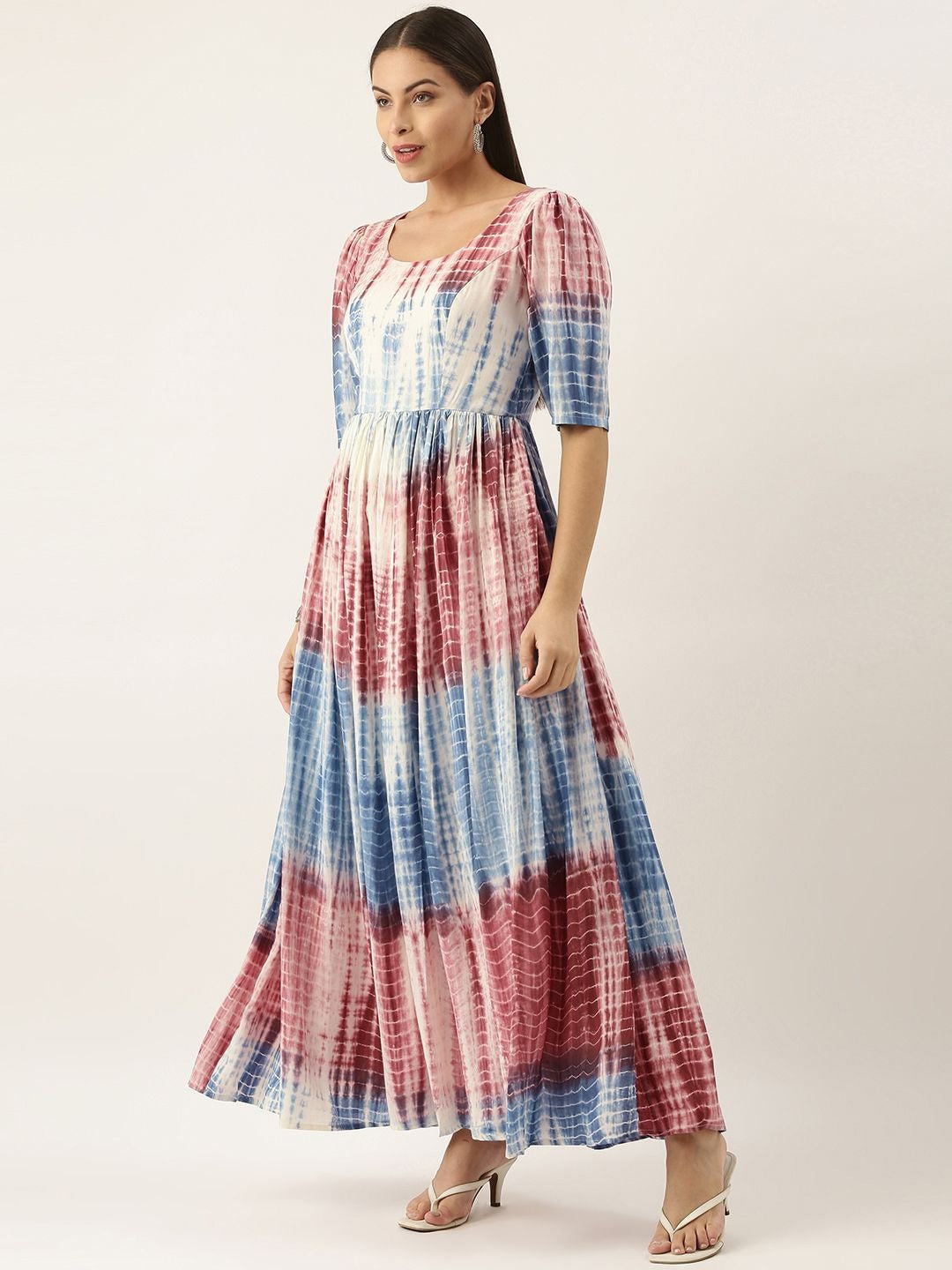 Bollywood Vogue Ready To Wear Multi Color Maxi Dress - Side View