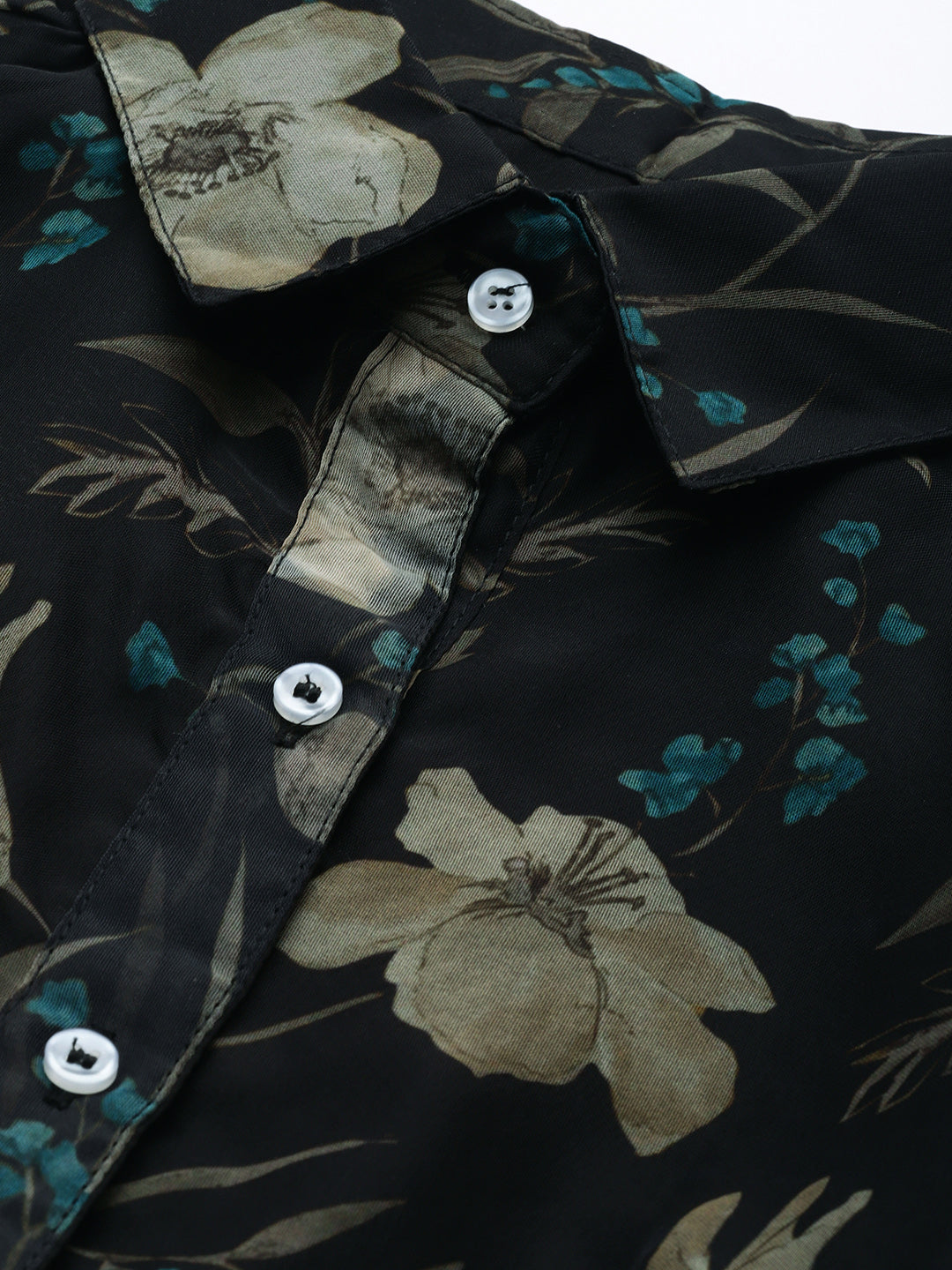 Bollywood Vogue Ready To Wear Black Organza Digital Printed Dress - Look Shot
