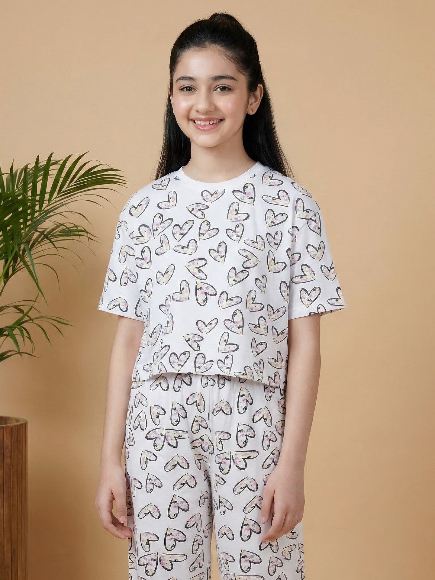 Lil Tomatoes Girls Cotton Night Suits - White
