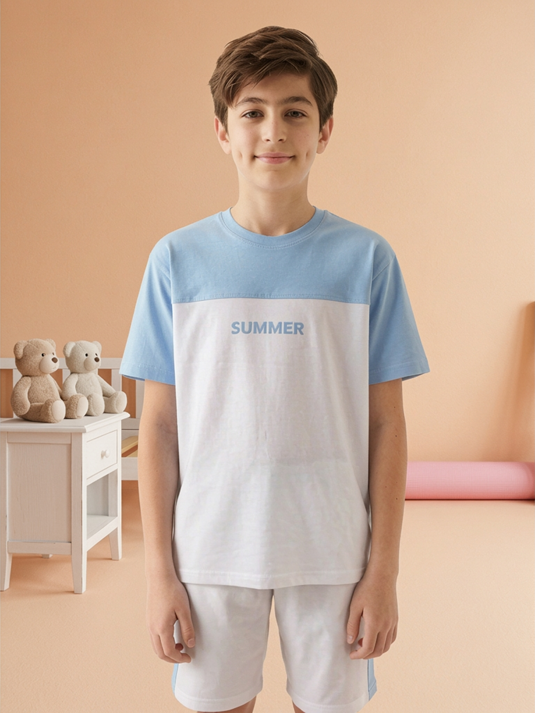 Lil Tomatoes Boys Cotton Night Suits - Ocean Blue