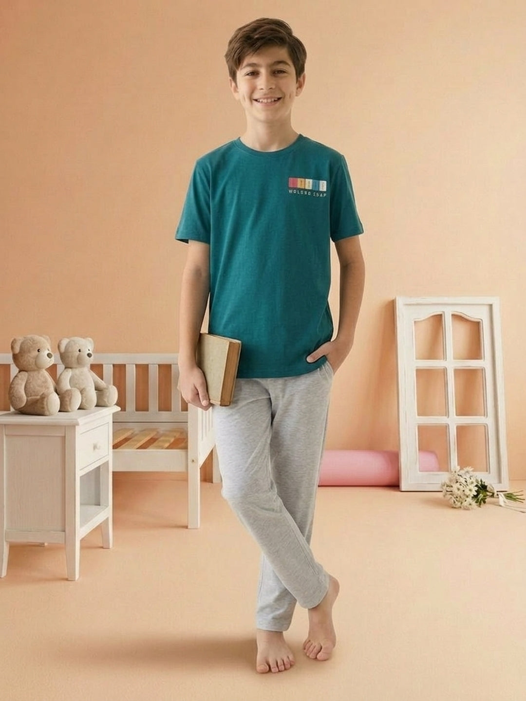 Lil Tomatoes Boys Cotton Night Suits - Teal