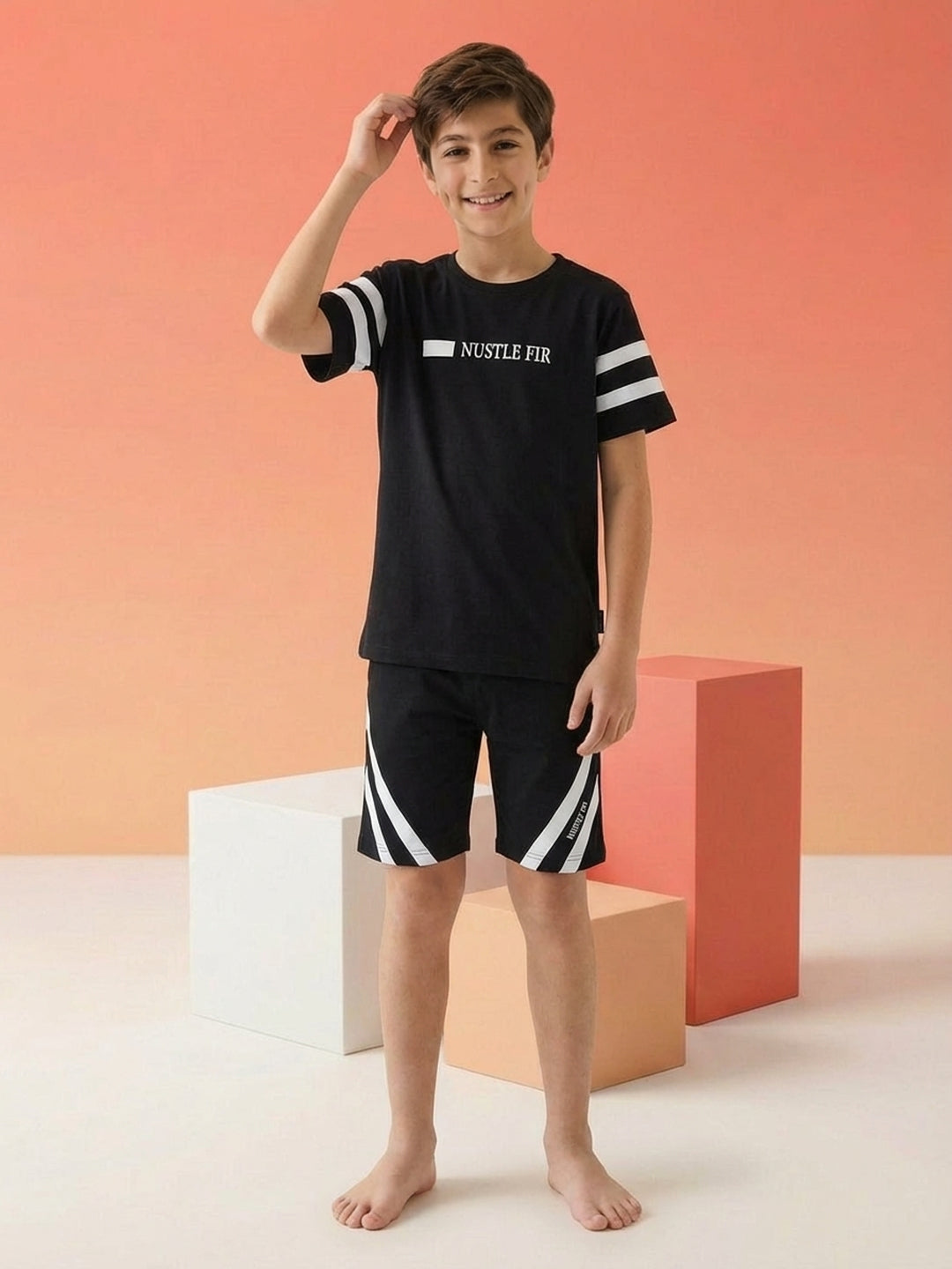 Lil Tomatoes Boys Cotton Night Suits - Black
