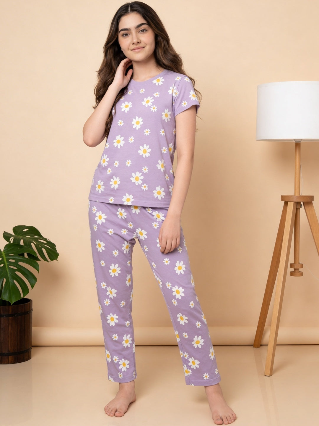 Lil Tomatoes Girls Cotton Night Suits - Purple