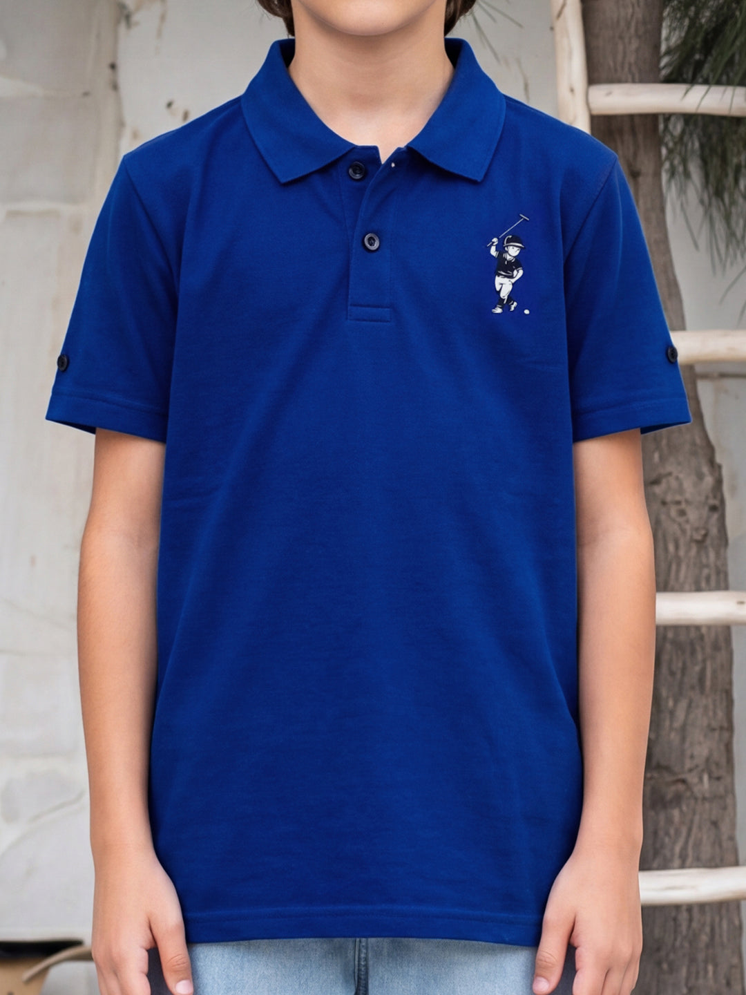 Lil Tomatoes Boys Sports Polo T-Shirt - Blue