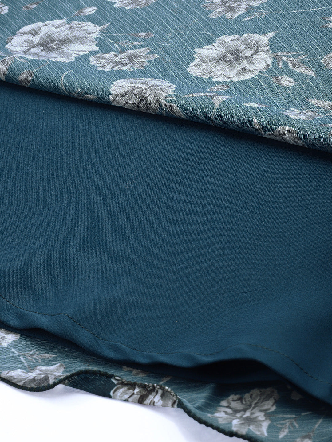 Bollywood Vogue Ready To Wear Blue Digital Printed Chinon Dress - Detail View