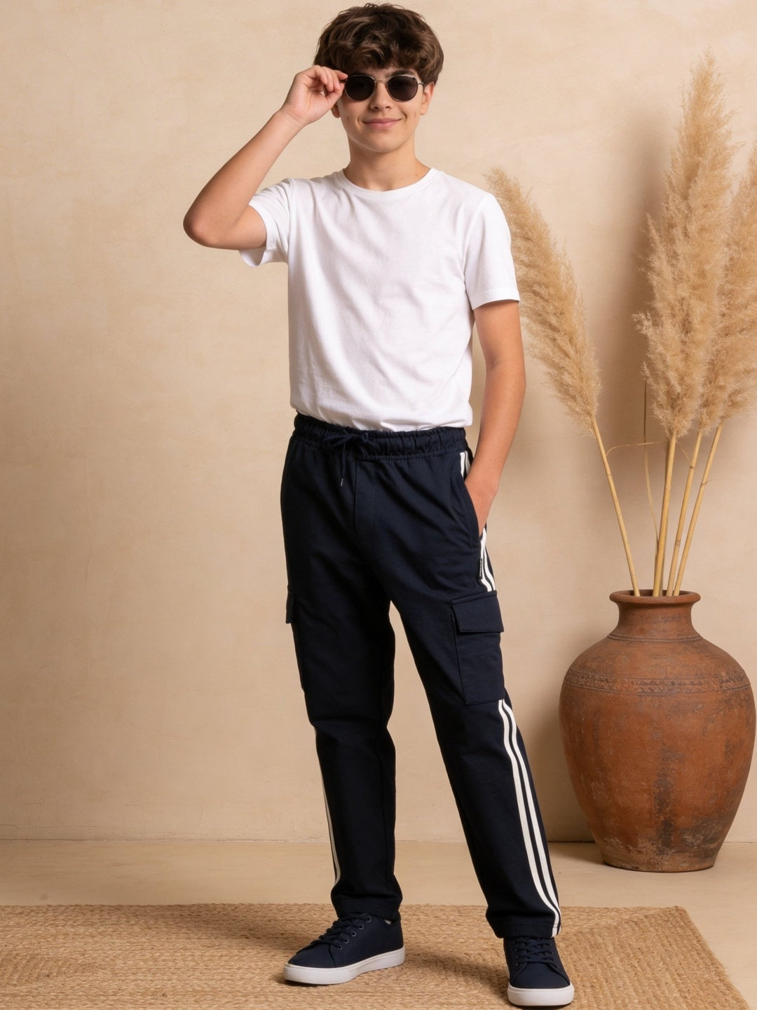 Lil Tomatoes Boys Cotton Looper Trackpant - Navy Blue