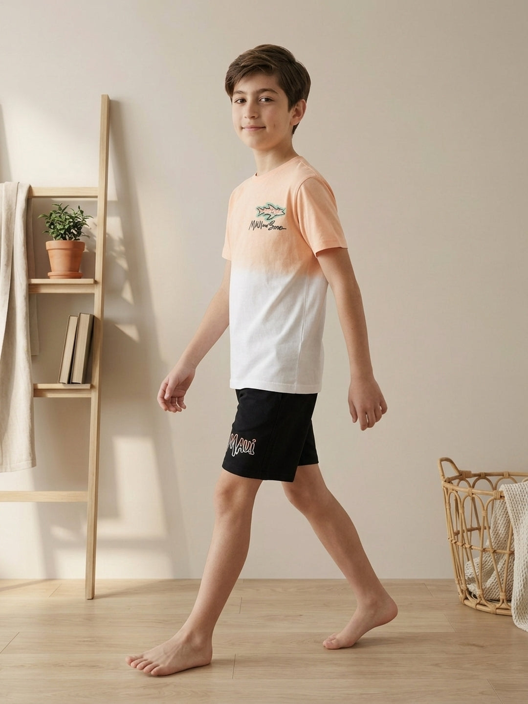 Lil Tomatoes Boys Cotton Night Suits - Pale Yellow