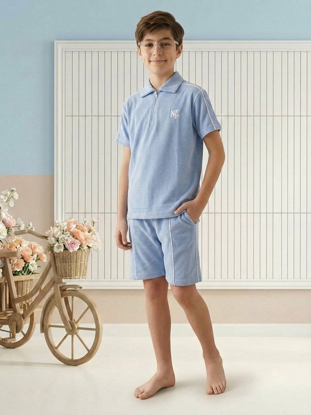 Lil Tomatoes Boys Cotton Night Suits - Ocean Blue