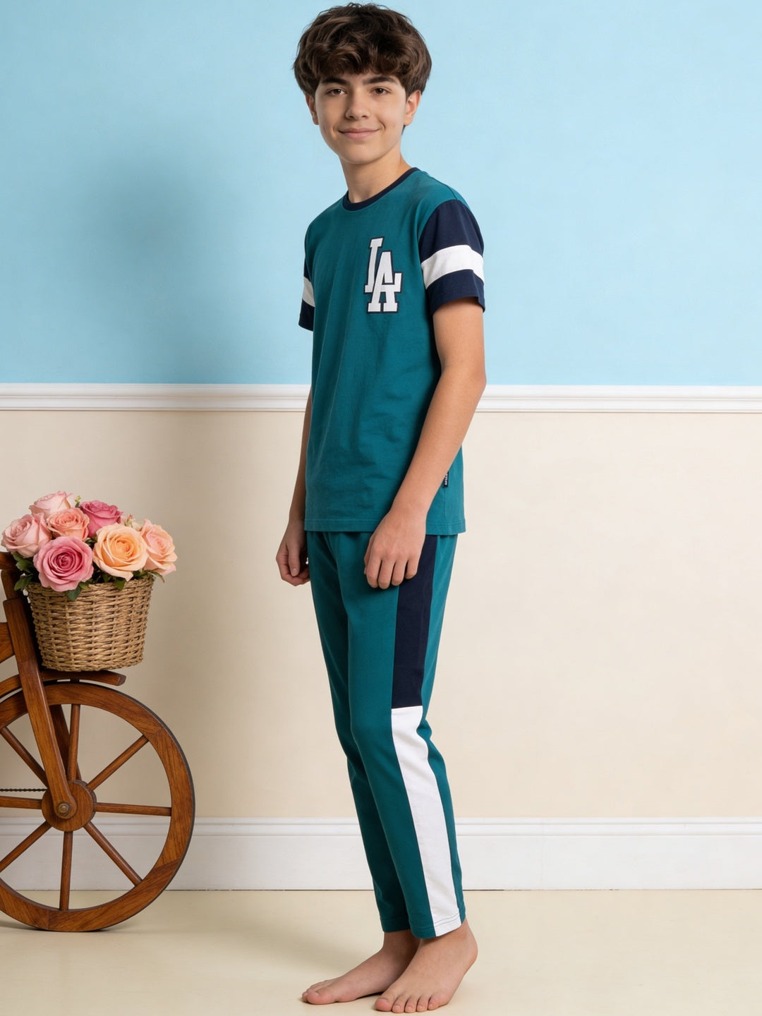 Lil Tomatoes Boys Cotton Night Suits - Teal