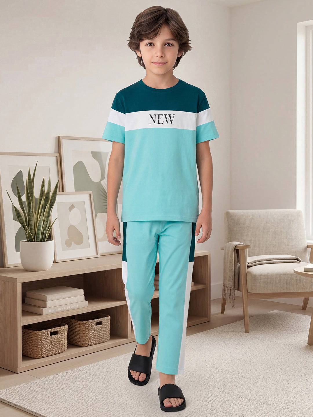 Lil Tomatoes Boys Cotton Night Suits - Teal