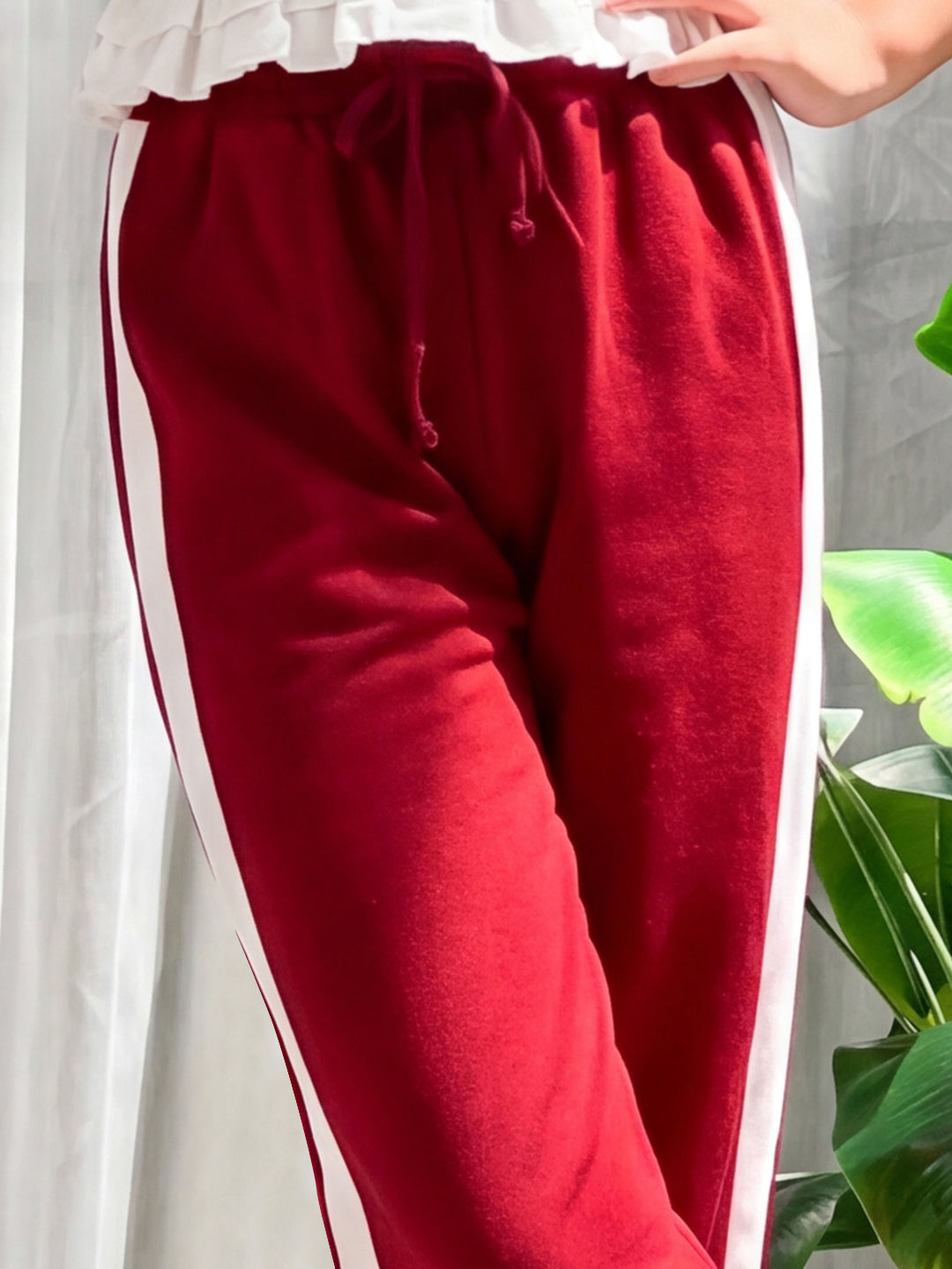 Lil Tomatoes Girls Cotton Looper Trackpant - Cranberry