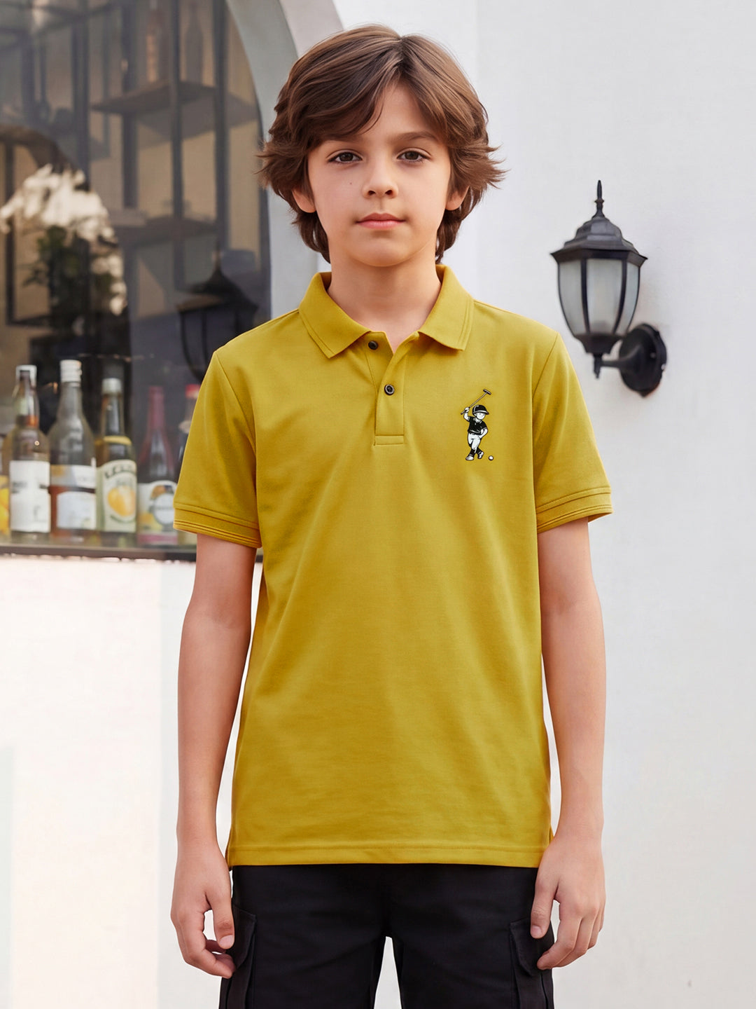 Lil Tomatoes Boys Sports Polo T-Shirt - Mustard