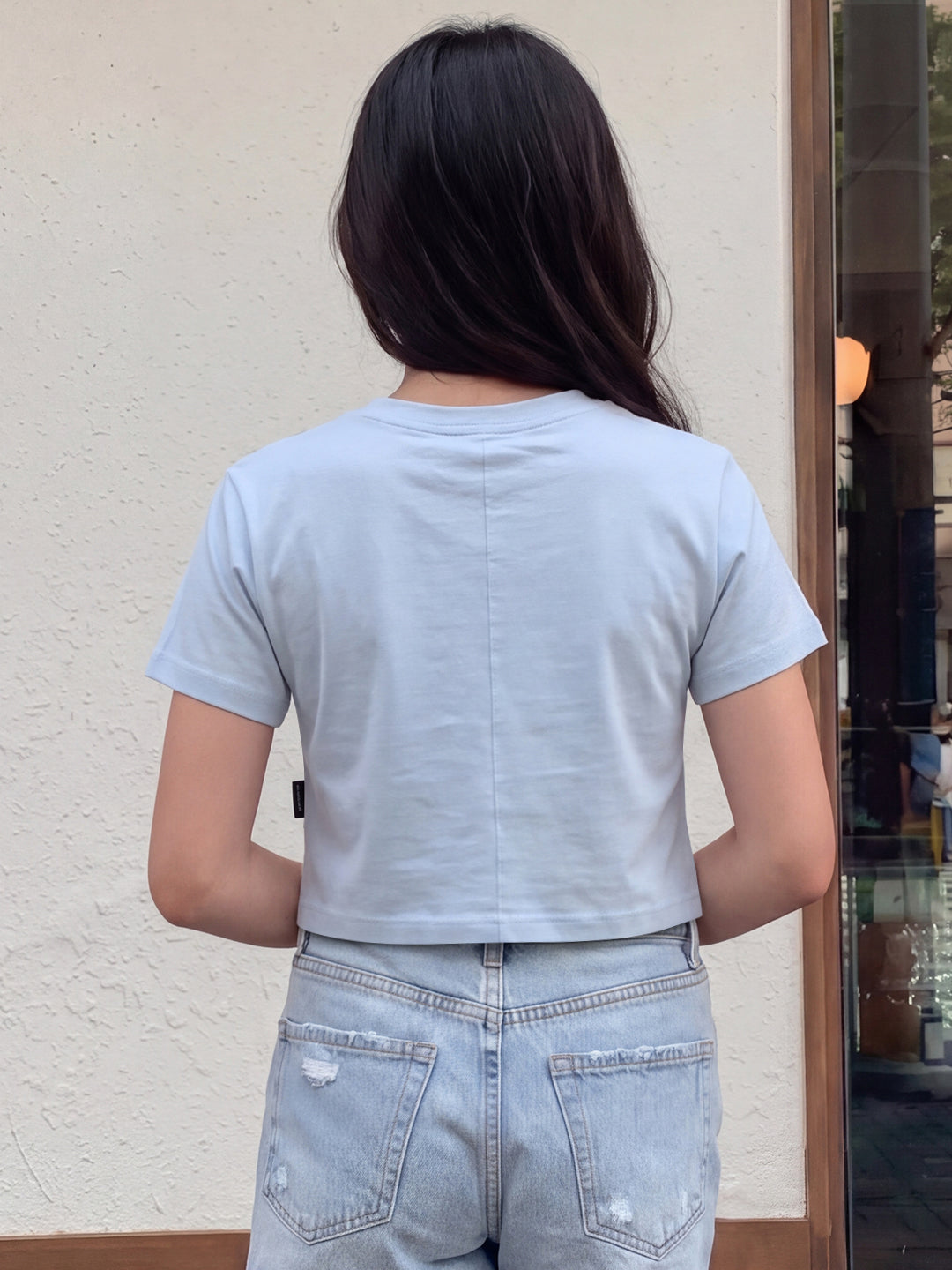 Lil Tomatoes Girls Cotton Crop Top - Powder Blue