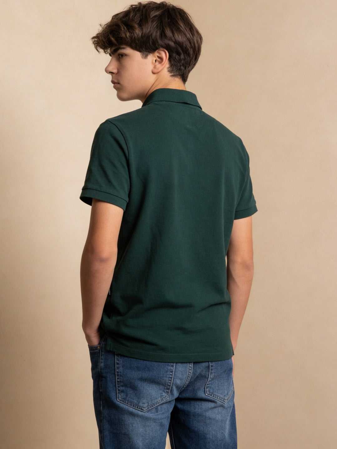 Lil Tomatoes Boys Cotton Pique Polo T-Shirt - Bottle Green