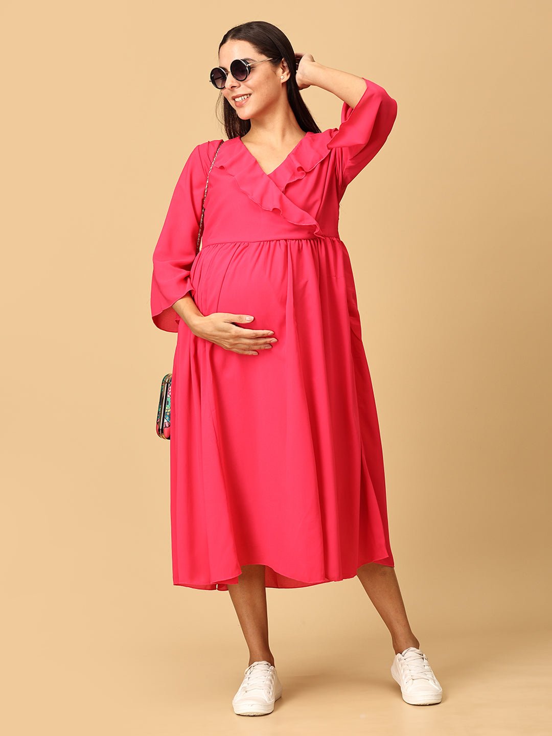 Flashback Fuchsia Maternity Dress - DRS - FSHC - S