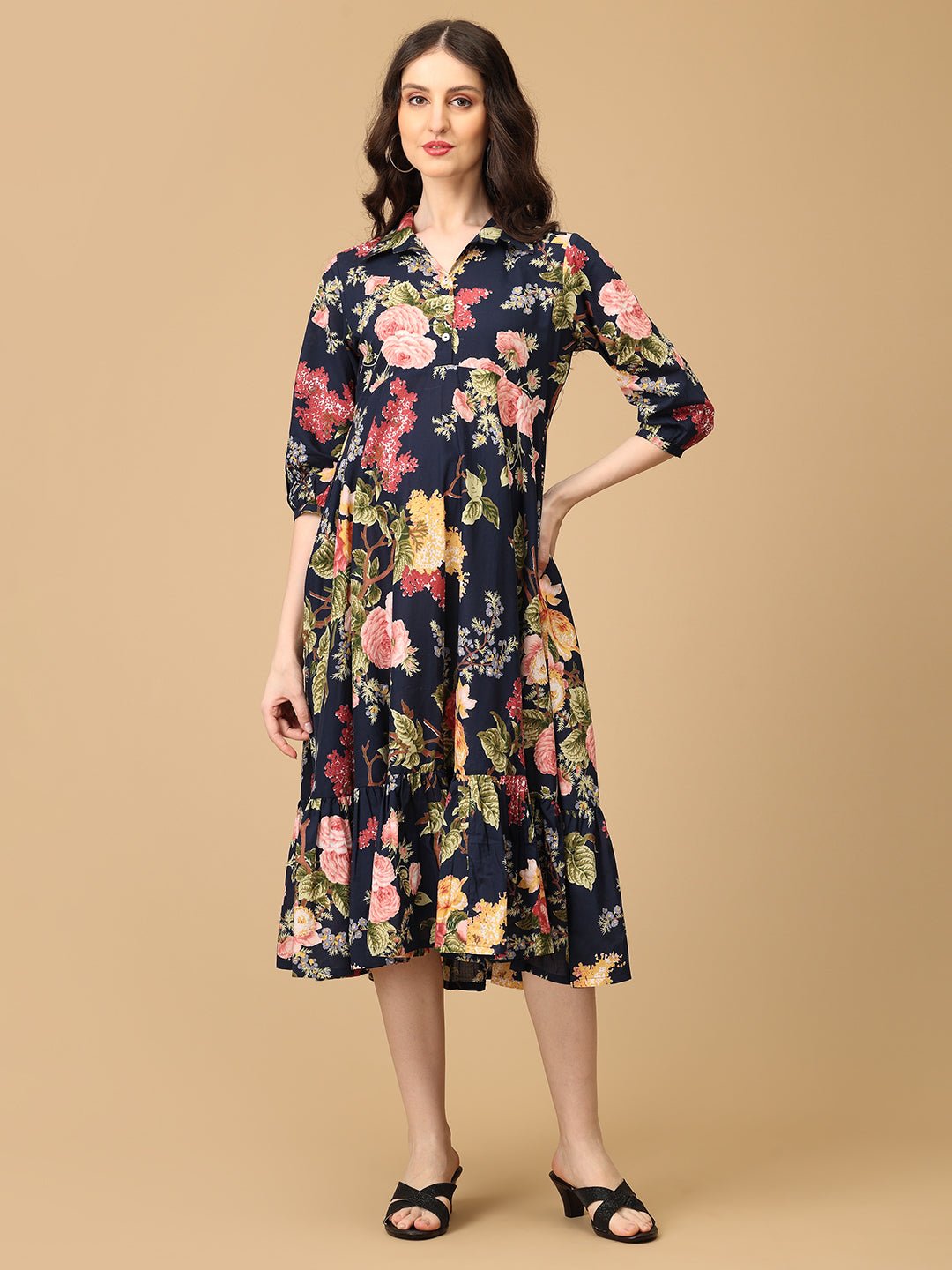 Fleur de Sombre Maternity and Nursing Dress - DRS - SK - FLED - S