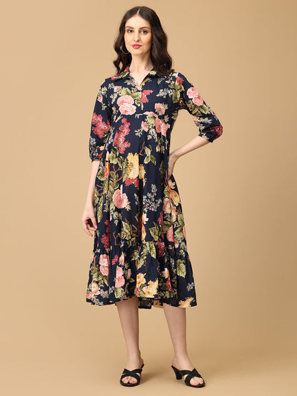 Fleur de Sombre Maternity and Nursing Dress - DRS - SK - FLED - S