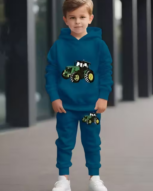 Kids Cotton Blend Hoodie & Jogger Set Luck Fashion