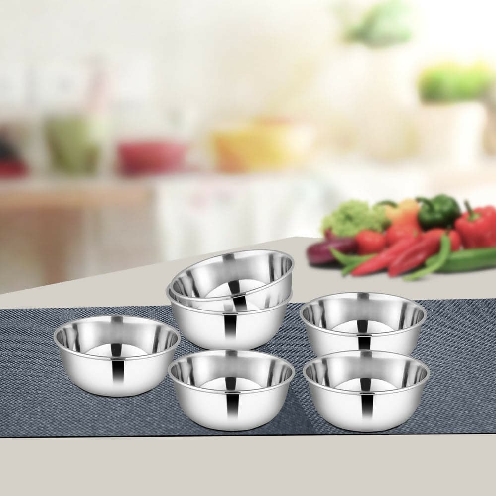 Stainless steel 6 pcs bidding bowl shagun