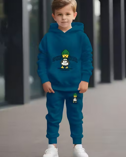 Kids Printed Hoodie & Jogger Set Luck Fashion