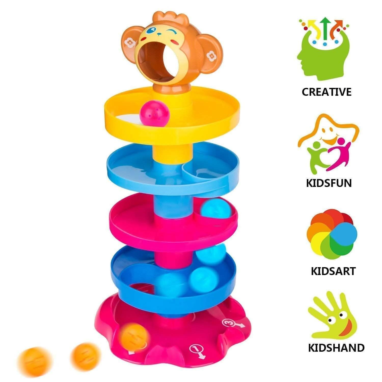 5 Layer Roll Ball Drop and Roll Swirling Tower Toys - HalfPe