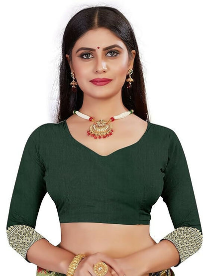 AXONIT Jacquard Silk Saree with Heavy Golden Zari Butta & Antique Gold Border