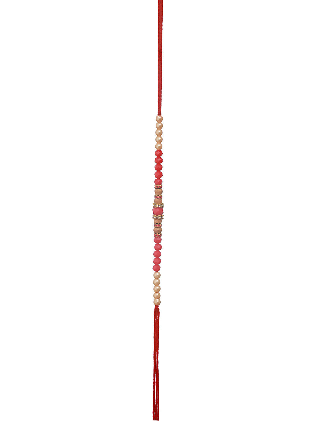 Jazz And Sizzle Set Of 2 Kundan Maroon Pearl Beaded Thread Rakhi With Roli Chawal