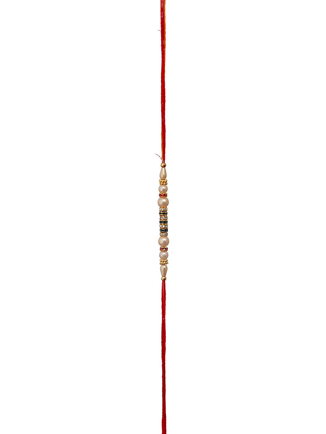 Jazz And Sizzle Set Of 2 Enameled & Faux Pearl Beaded Designer Thread Rakhi