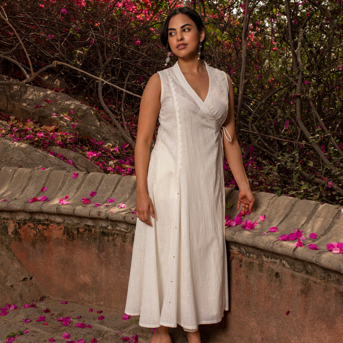 Pankh' Sleeveless Angarkha Applique Kurta