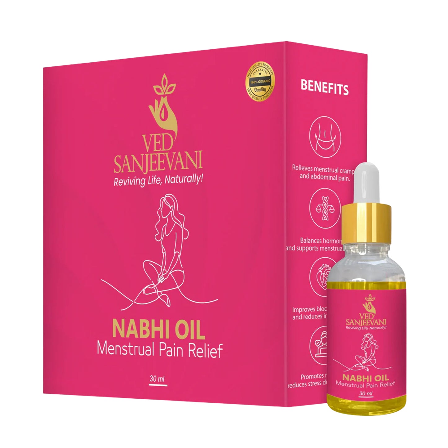 Ved Sanjeevani Nabhi Oil For Menstrual Pain Relief (30ml  1 Pc)
