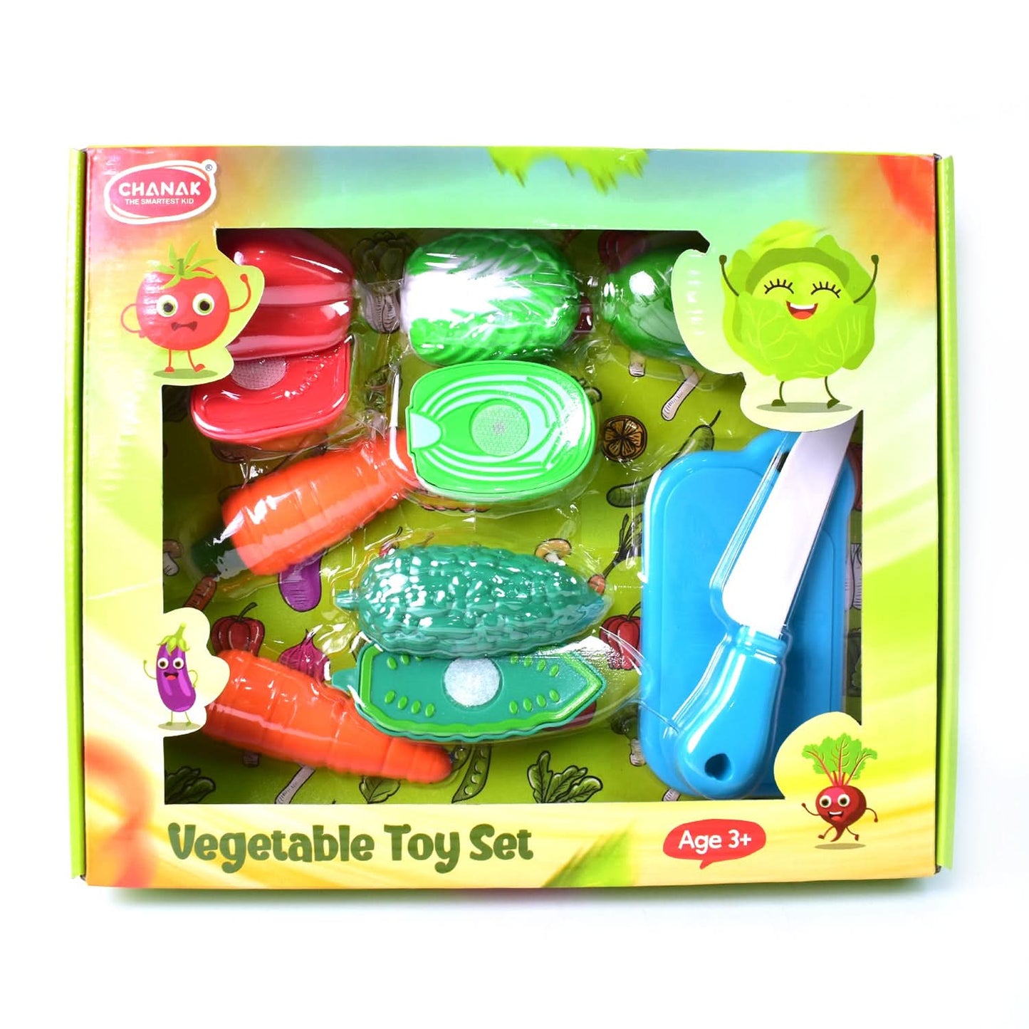 Realistic Slice-able Fruits And Vegetables Cut In Part Play Toy Set