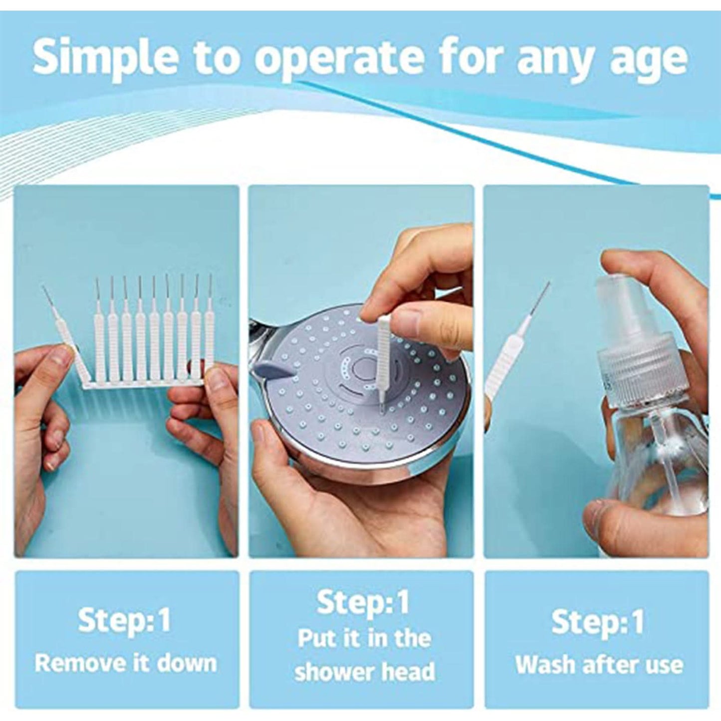 10pcs Shower Nozzle Cleaning Brush with Reusable Anti-Clogging Multifunctional Cleaner