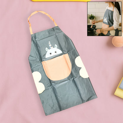Cute Cartoon Animal Design Kitchen Apron (1 Pc)