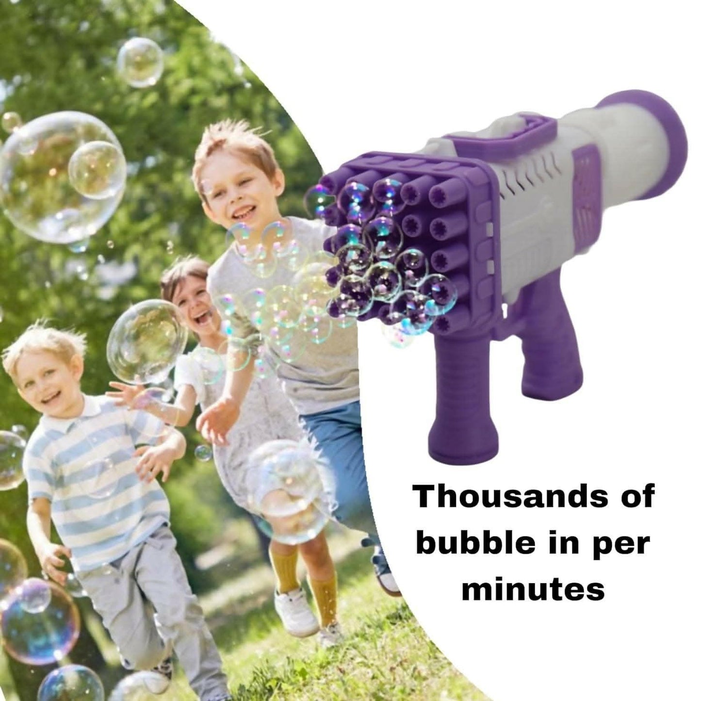 25 Holes Electric Bubble Gun Toy (Purple) - HalfPe